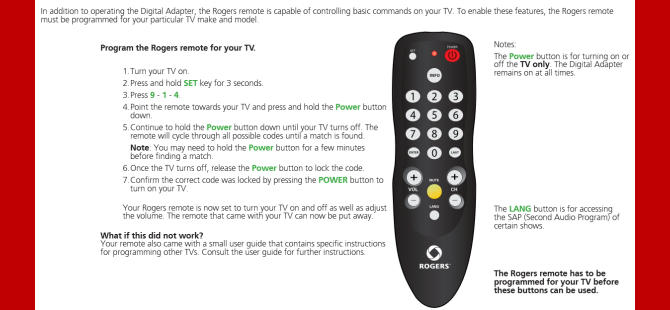 How To Program Rogers Cable Remote Control